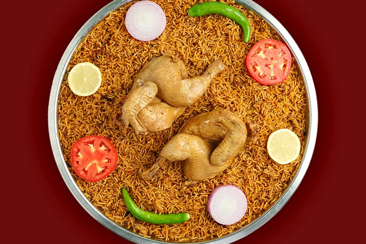 مضغوط نصف حبه دجاج احمر مع الرز - نص دجاجة