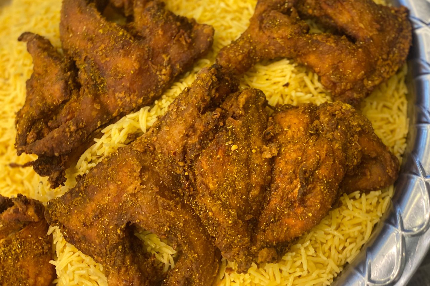 دجاج مقلي مع الرز  - نص حبة دجاج