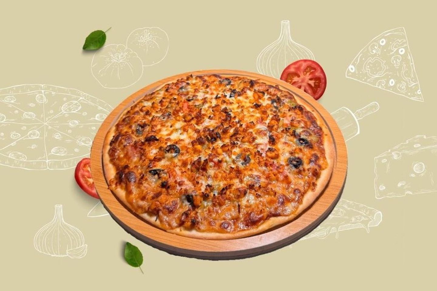 بيتزا دجاج - صغير