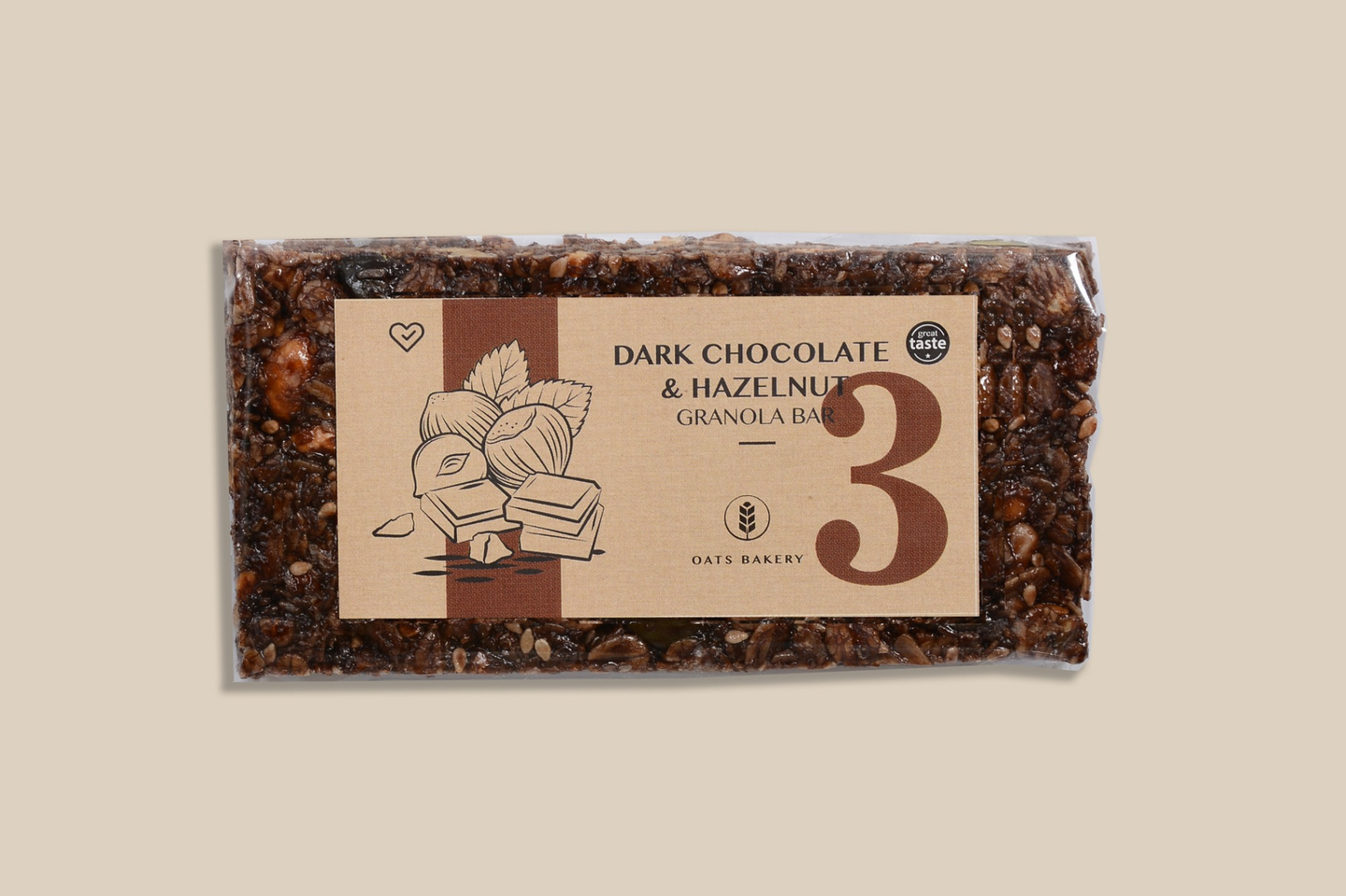 لوح جرانولا الشوكلاتة والبندق - قطعة