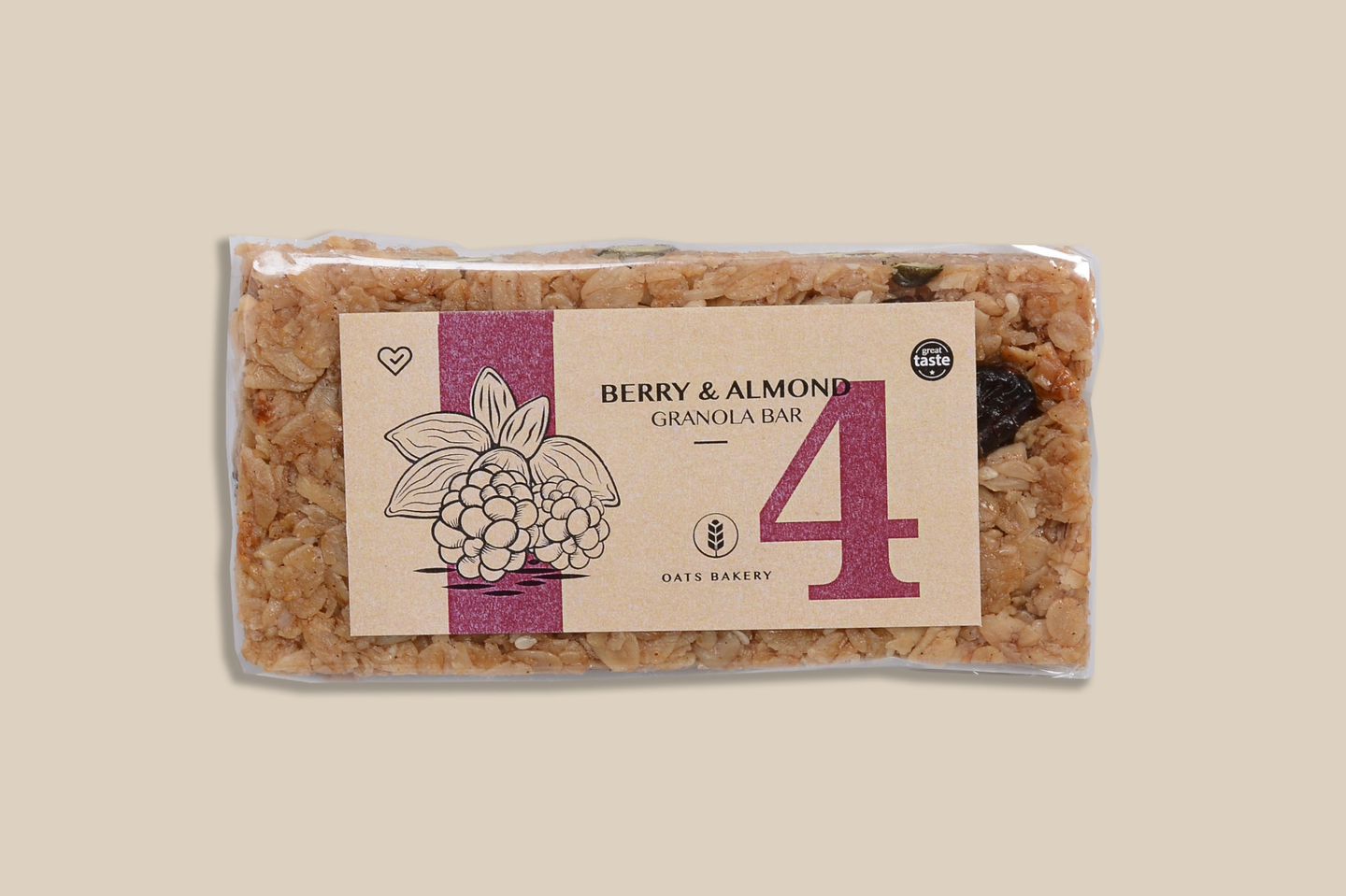 لوح جرانولا التوت واللوز - قطعة