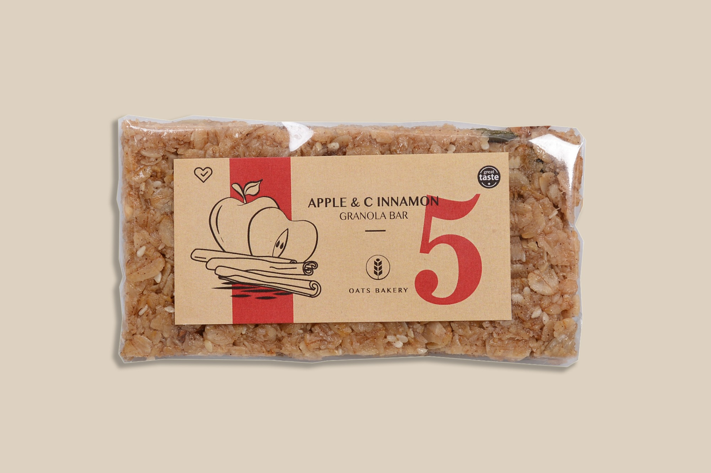 لوح جرانولا التفاح والقرفة - قطعة