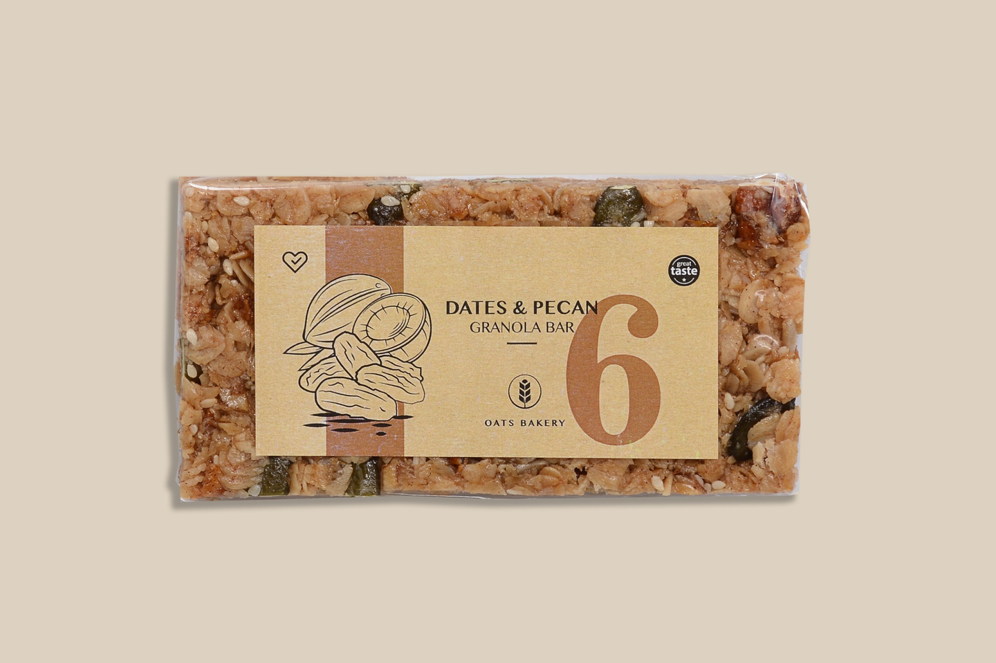 لوح جرانولا التمر و جوز البيكان - قطعة