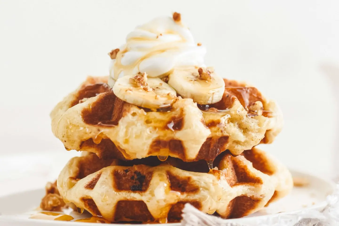 Sweet Waffle Stuffed With Banana - Medium