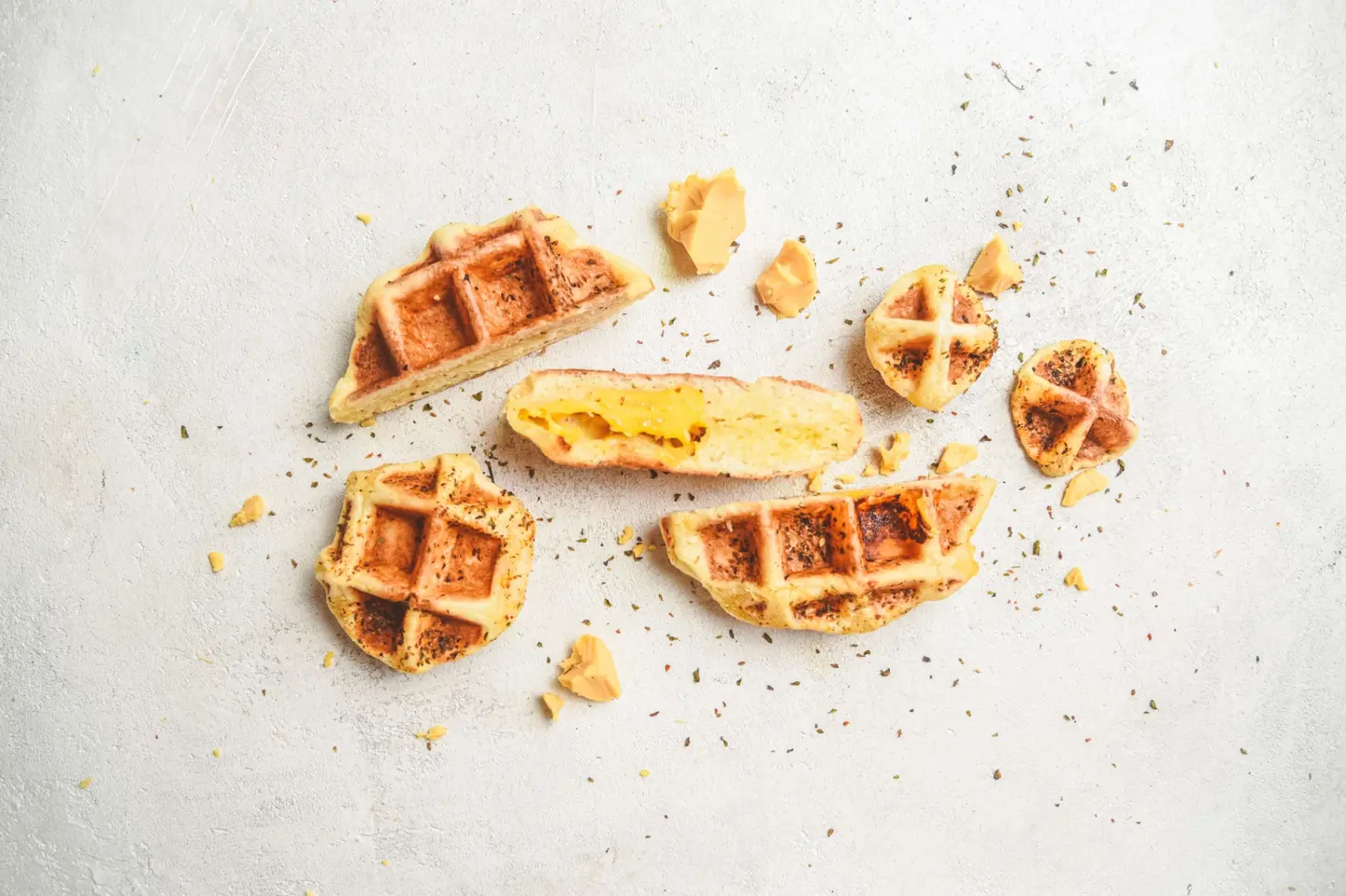 Salty Waffle Stuffed With Yellow Cheese - Medium
