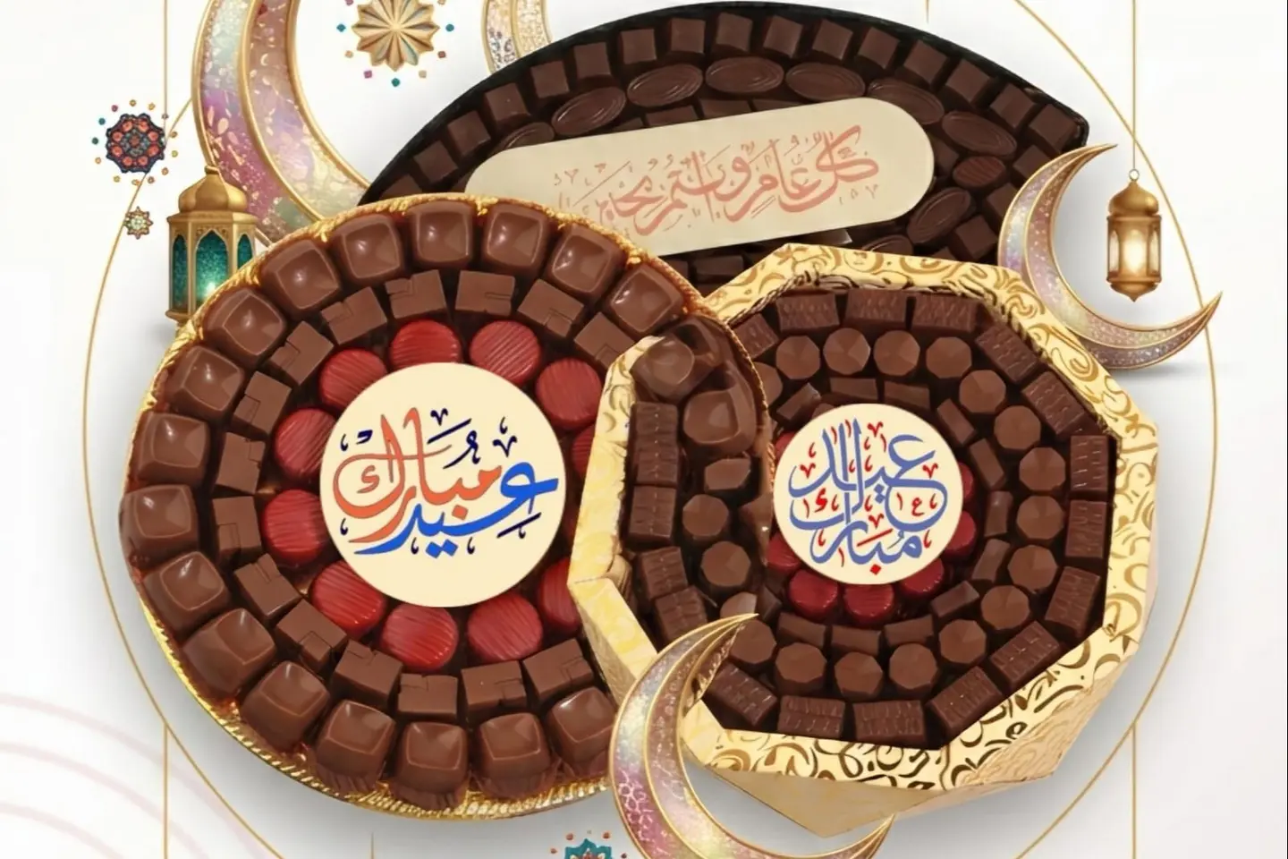 Eid Trays Andalusian Hospitality - Gold Arabic Octagonal Engraving