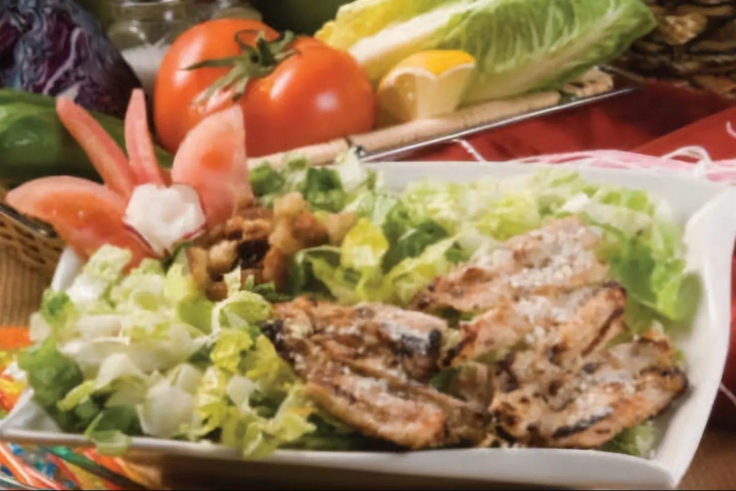 Caesar Salad With Chicken Or Meat - Meat