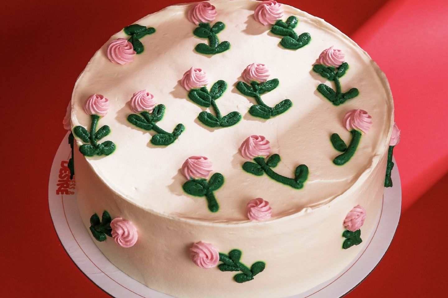 Pink And White Floral Cake - Vanilla