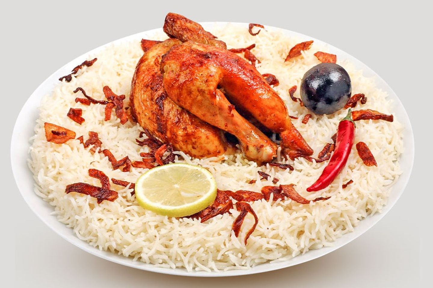 Grill Half Chicken - Mathloutha Rice