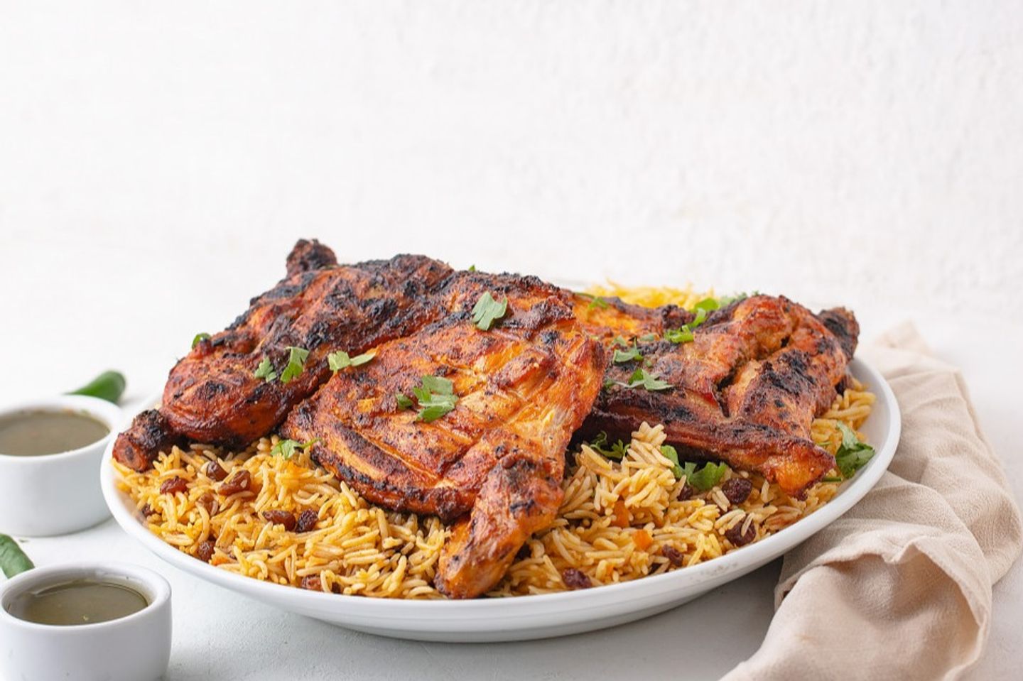 Charcoal Chicken With Bukhari Rice - Half A Chicken