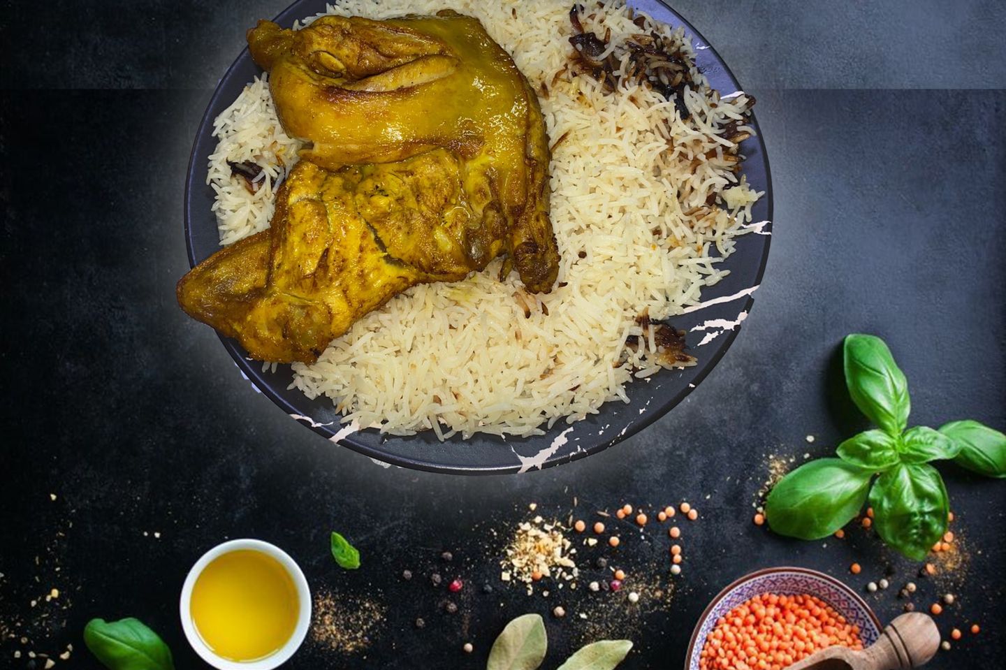 Fried Chicken With Peshawar Rice - Half Chicken