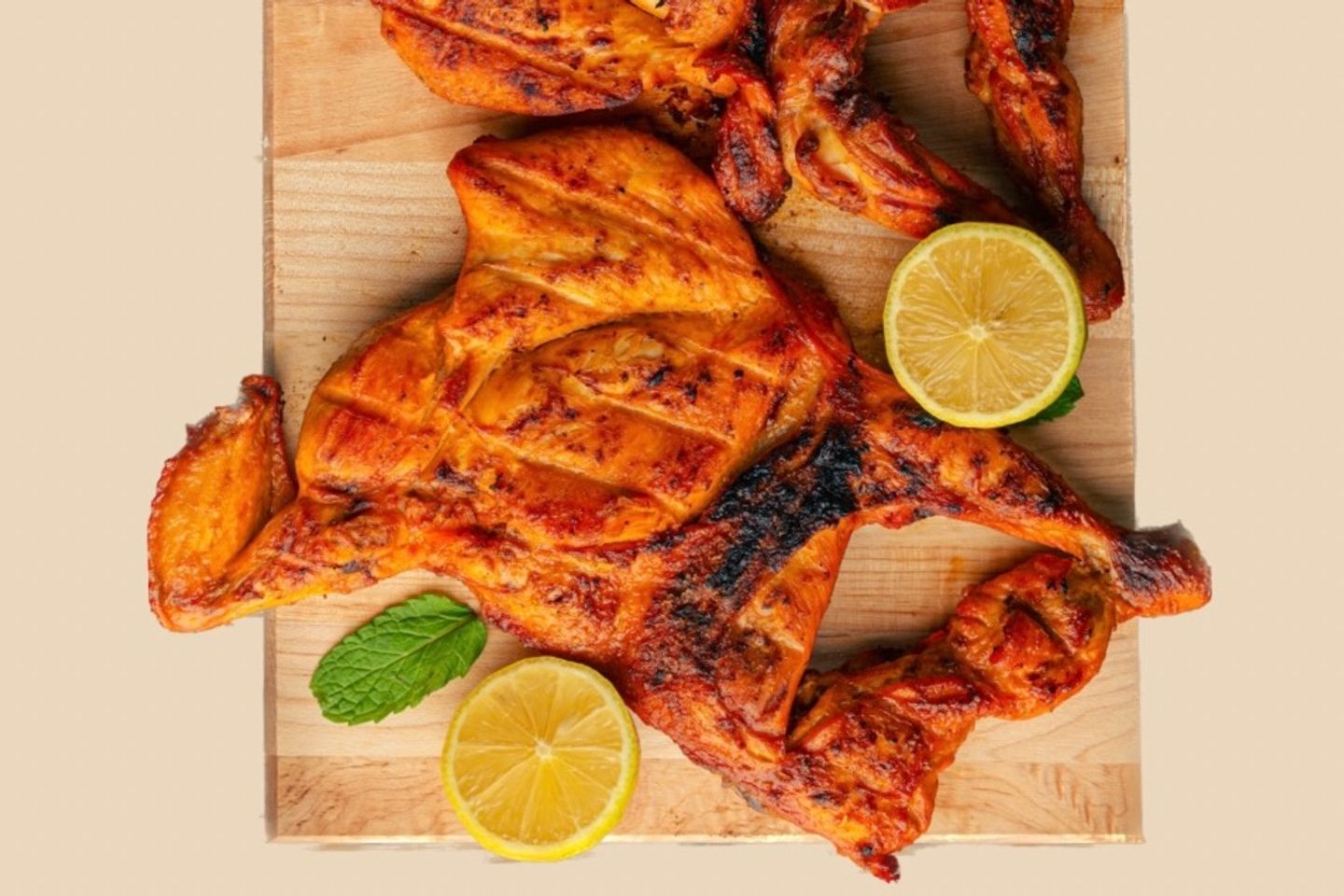 دجاج مشوي على الفحم ساده - نص