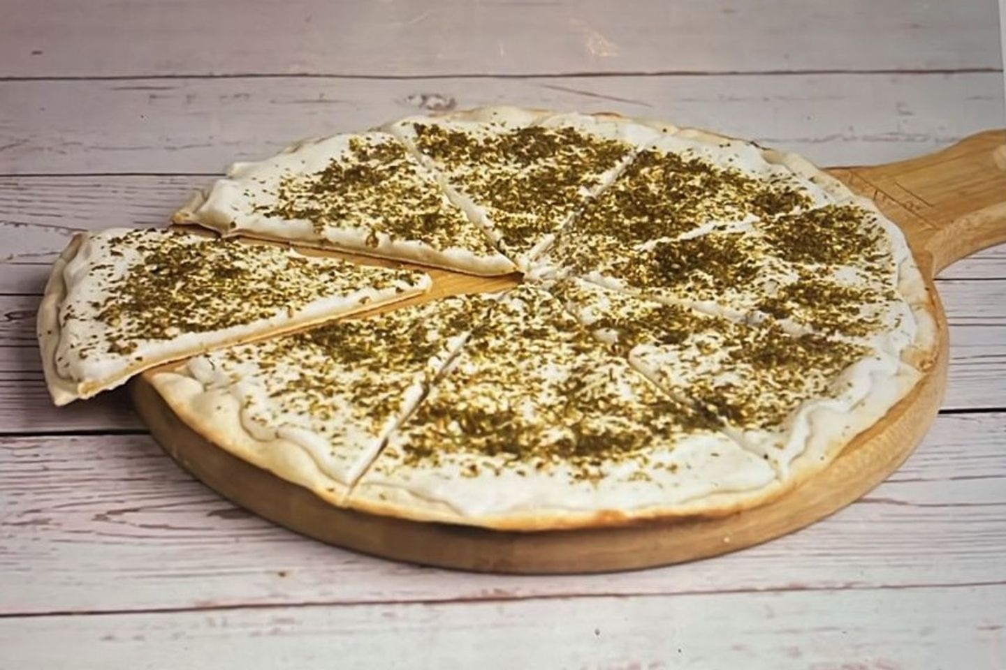 Pizza With Labneh And Thyme With Cheese Crusts - Middle