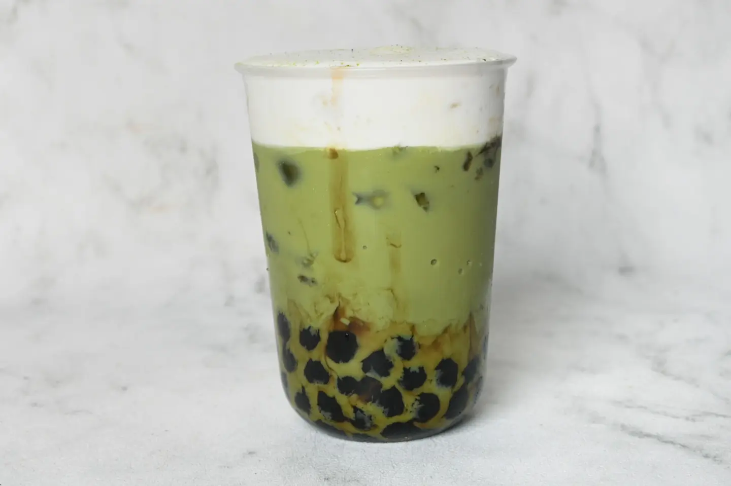 Matcha Milk Tea With Boba - Large 500 Ml