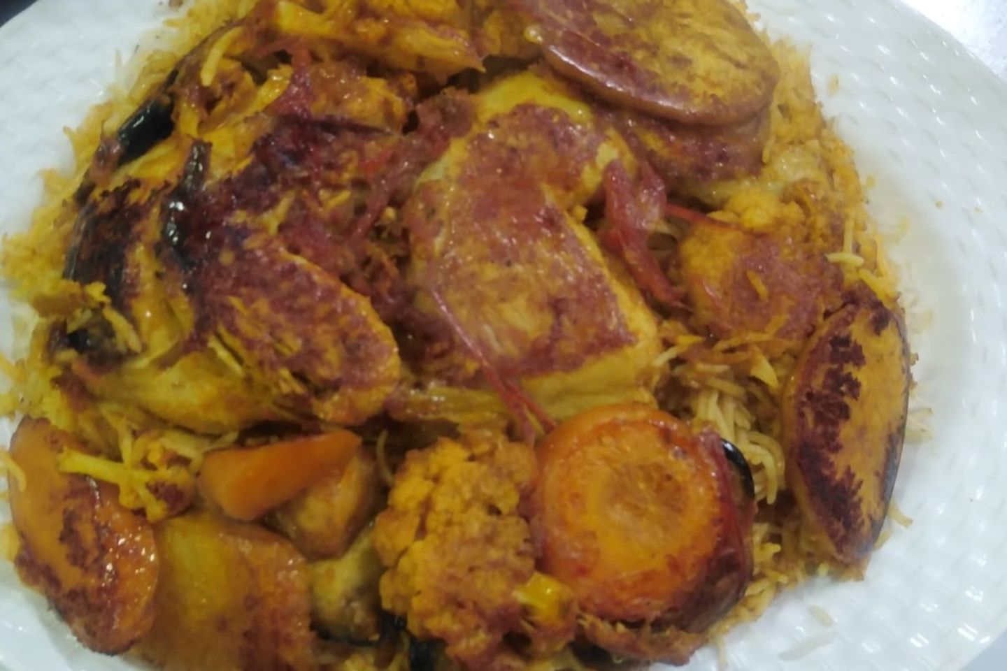 دجاج مقلوبة  - نص حبة