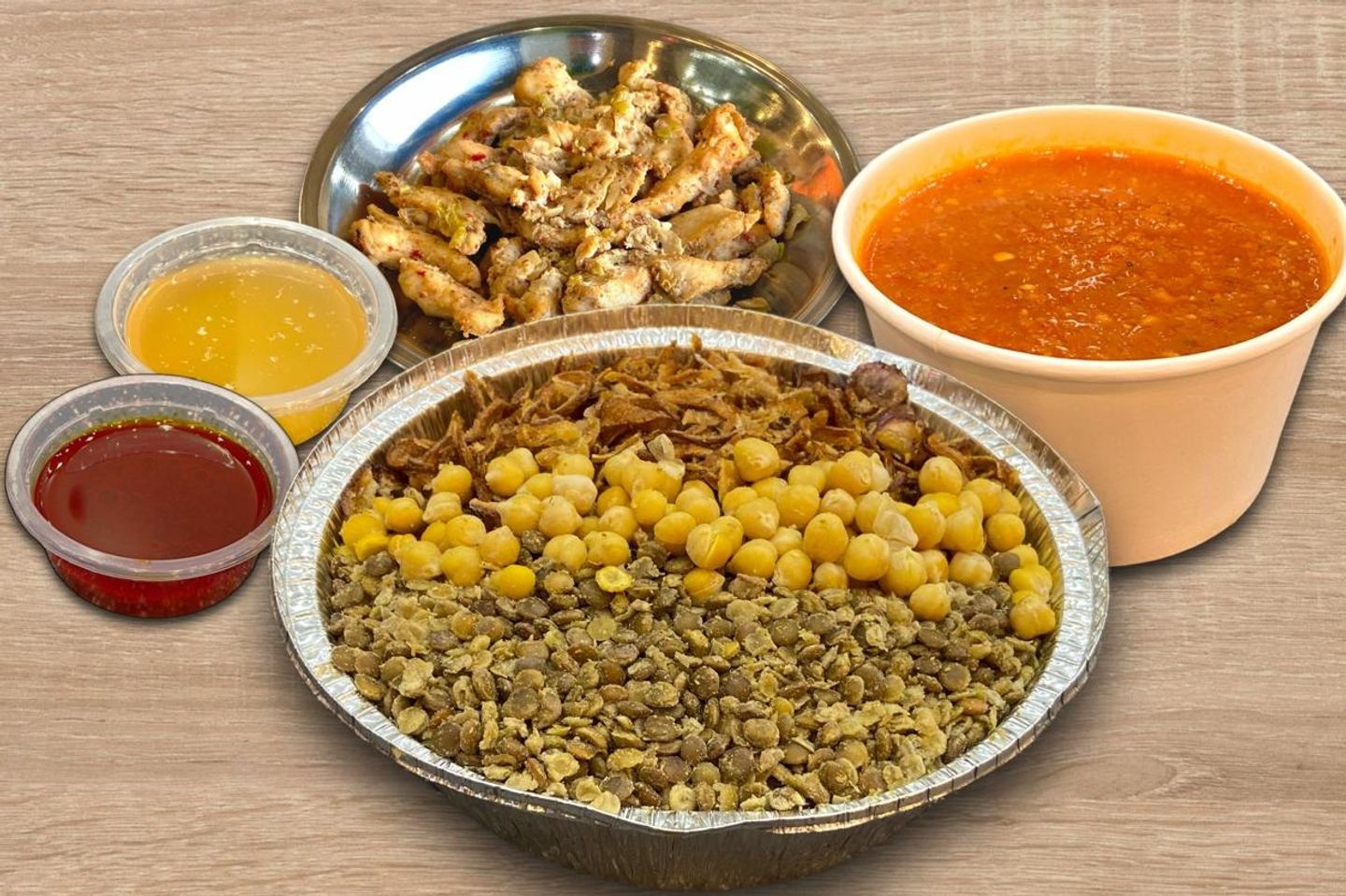 كشري بالدجاج - وسط