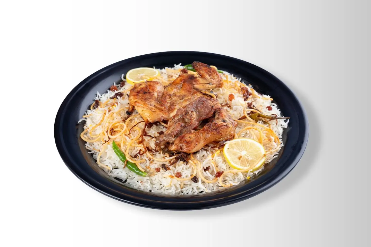 دجاج مظبي حراق مع أرز شعبي - نصف دجاجة