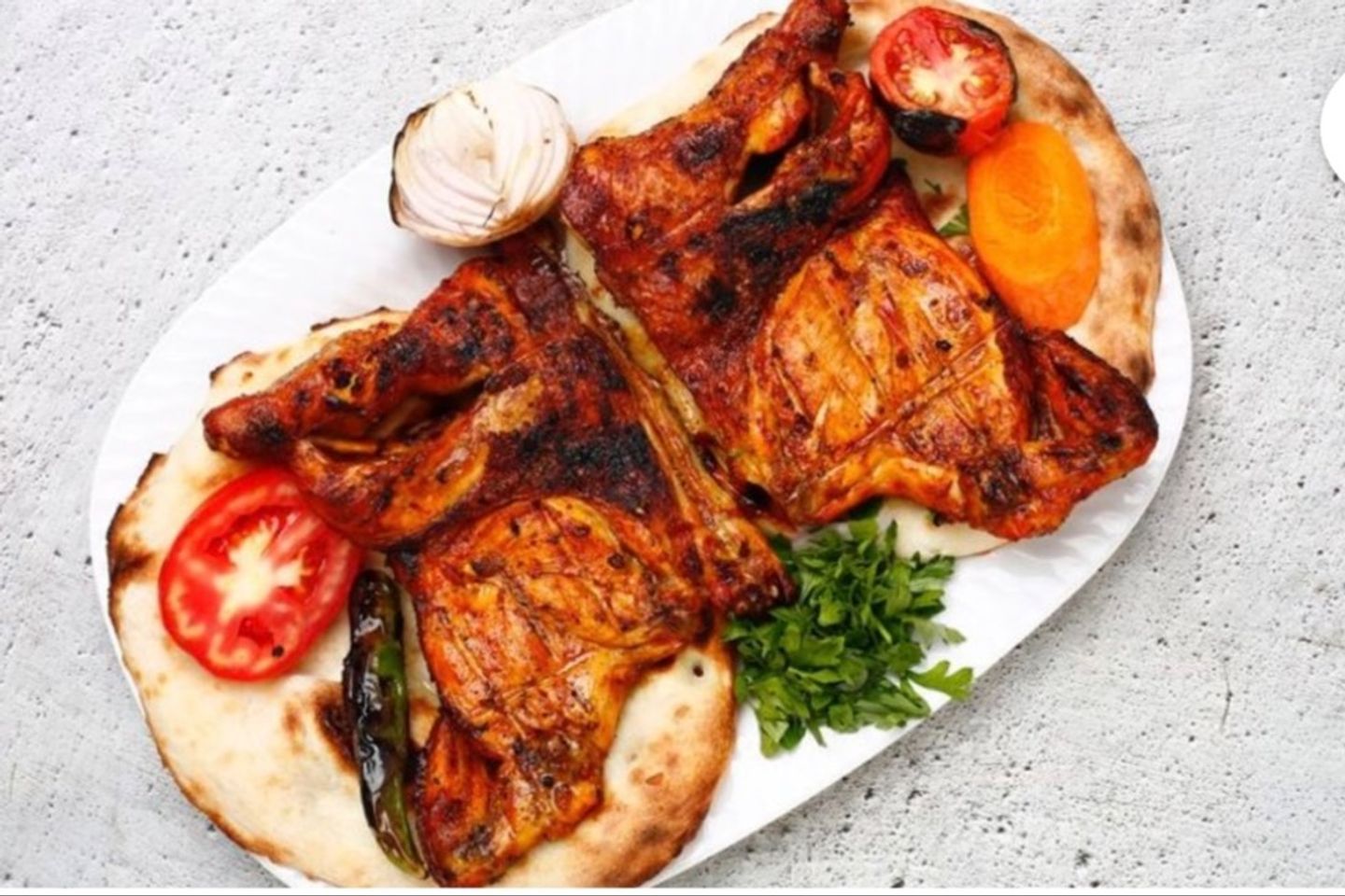 Plain Charcoal Chicken - Half Of The Chicken Charcoal Is Plain