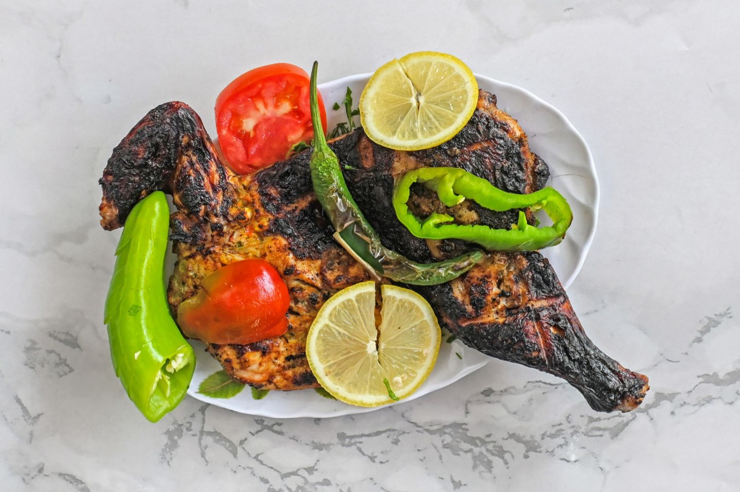 نصف دجاج على الفحم - نص حبة دجاج