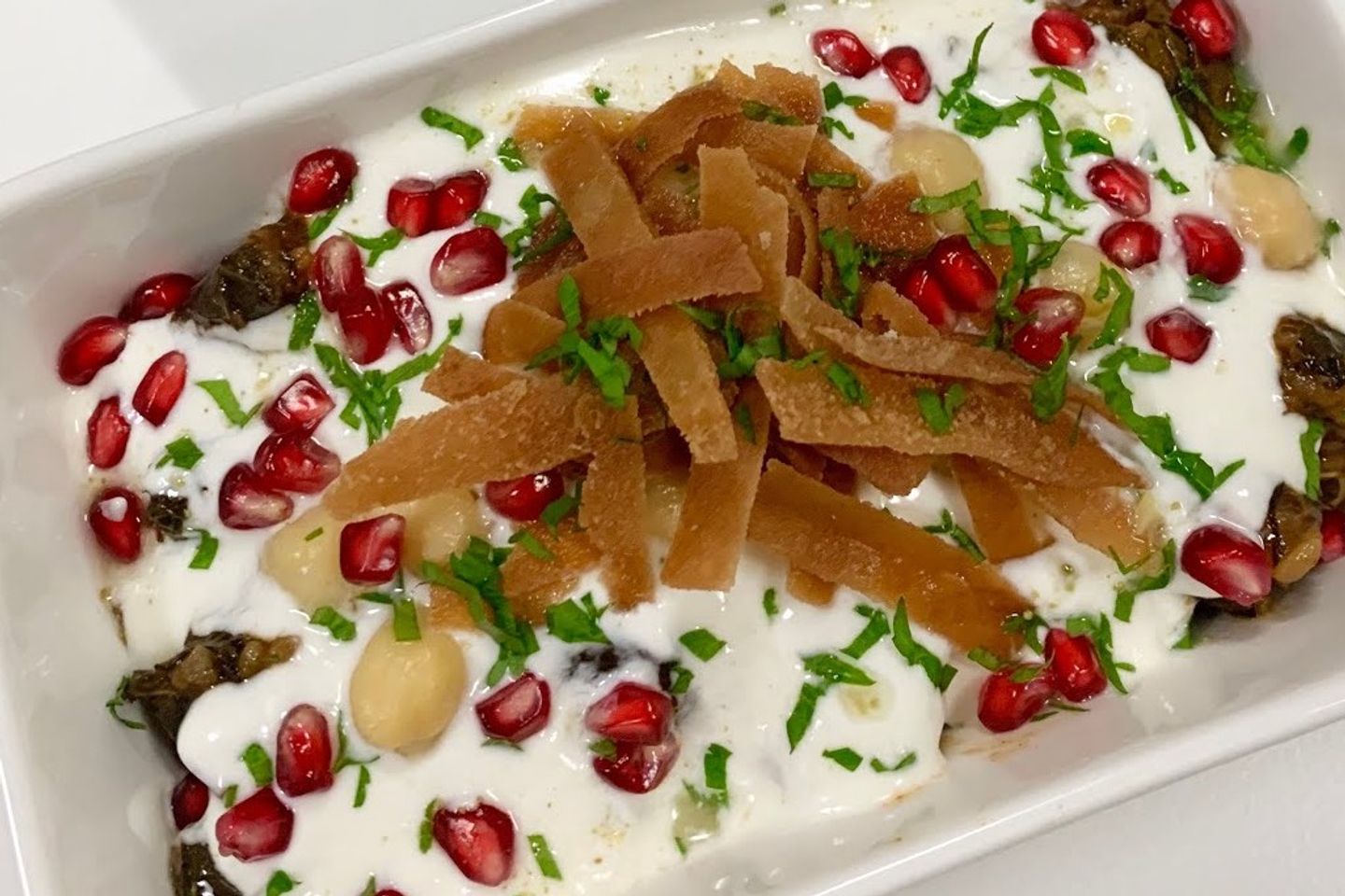 فتة ورق عنب - وسط