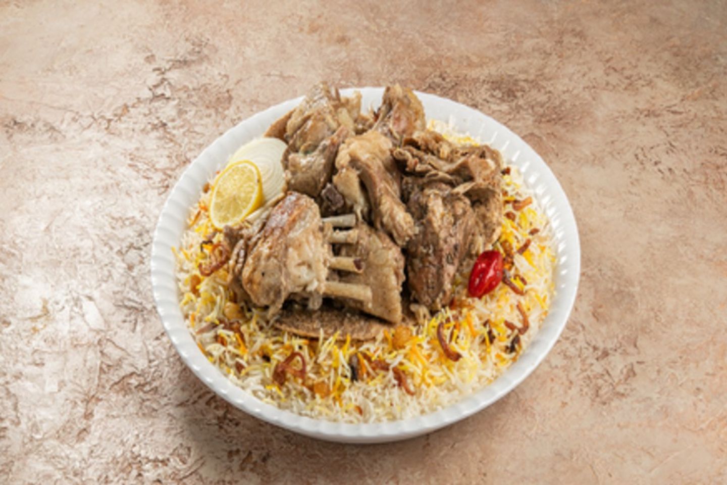 نفر لحم مكموت مع الرز - رز شعبي
