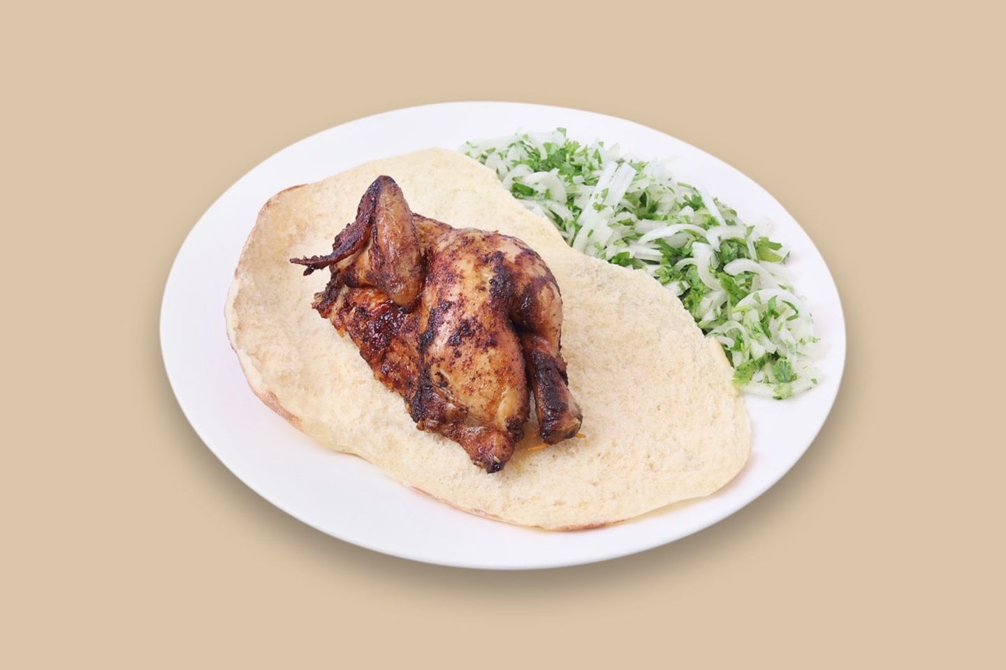دجاج شواية على الحطب سادة - نص حبة دجاج