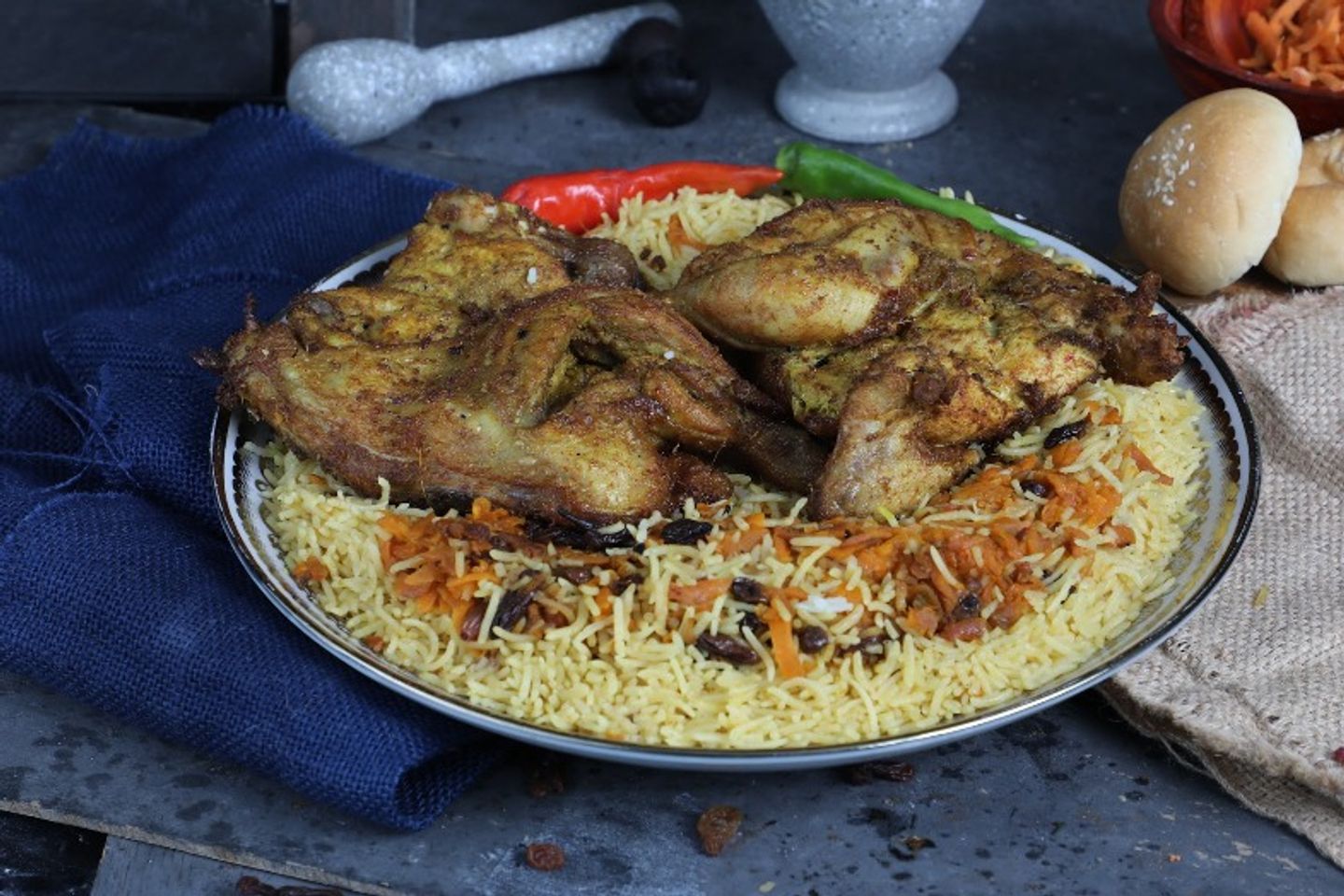 Fried Chicken With American Rice - Whole Chicken