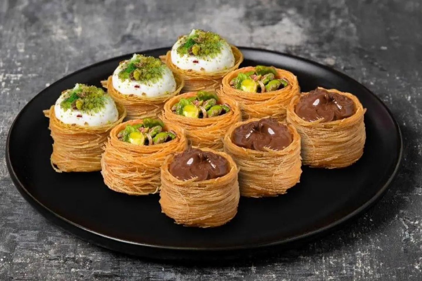 Kunafa Cones With Cream - Knafeh Cones With Cheese