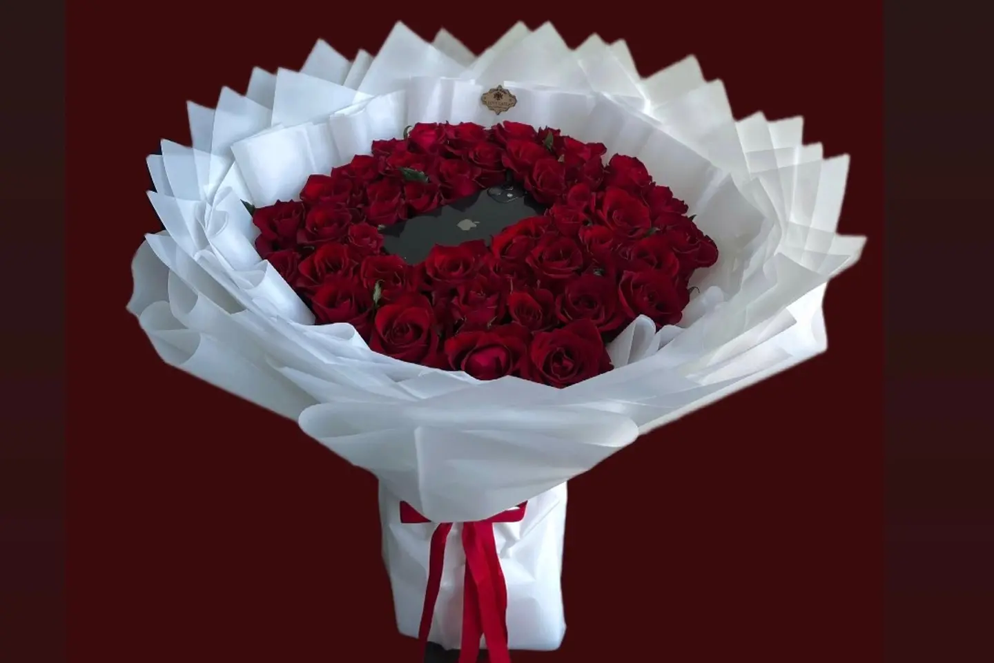 Red Rose Bouquet 272 - Pink Socks