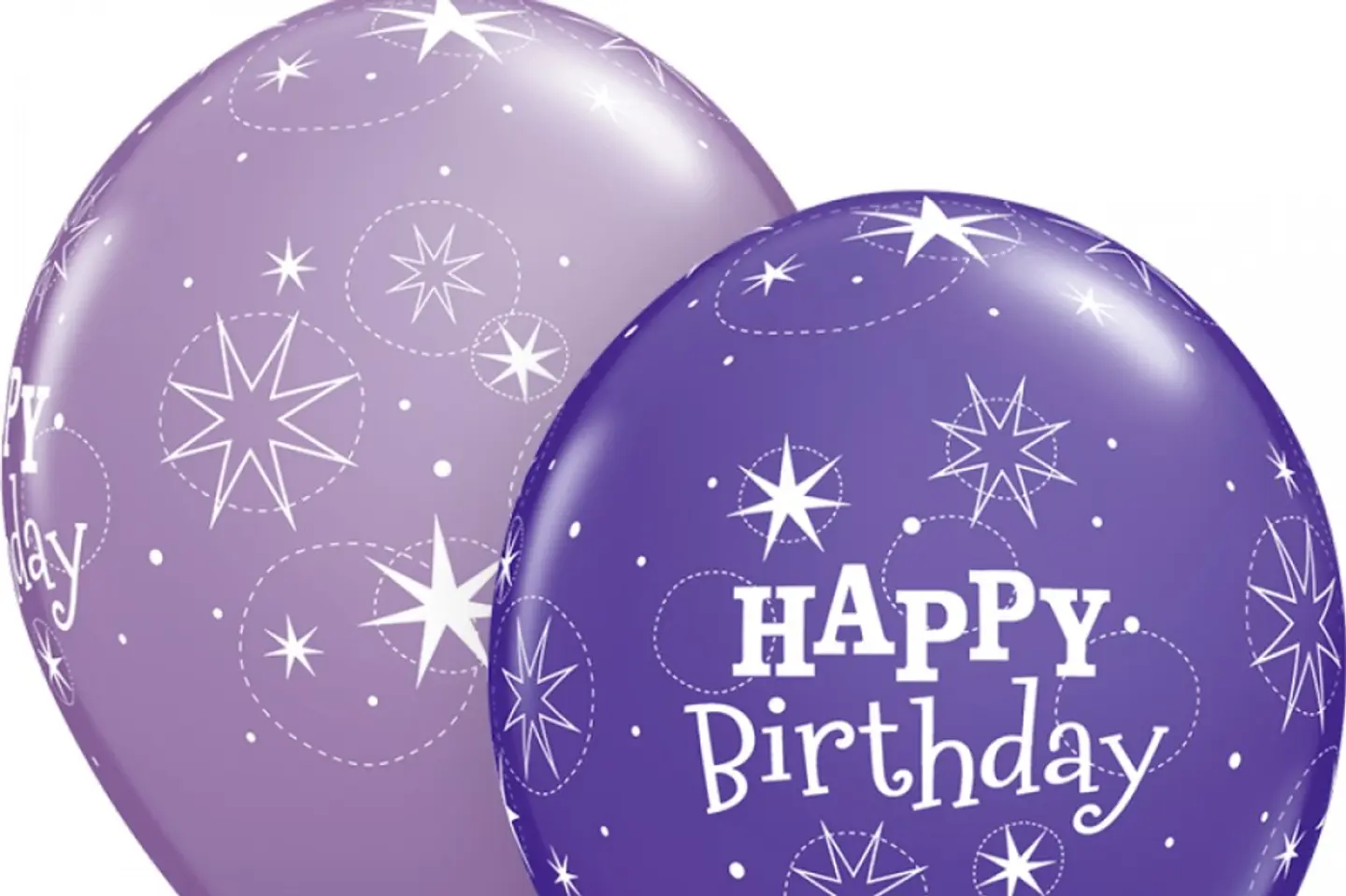Helium Balloons Printed Birthday Sparkling - Lavander