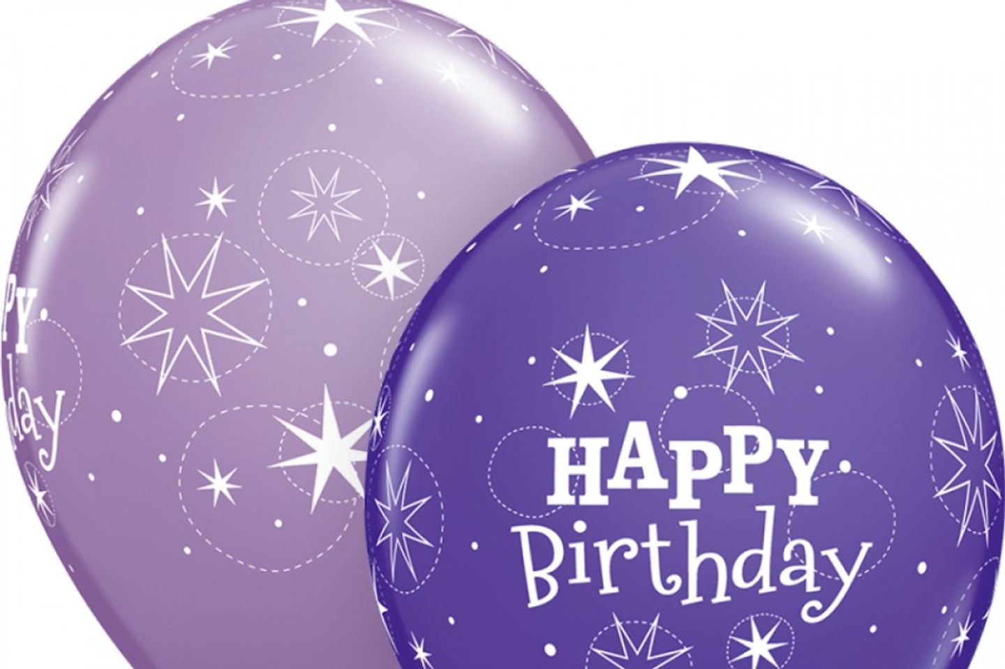 Helium Balloons Printed Birthday Sparkling - Lavander