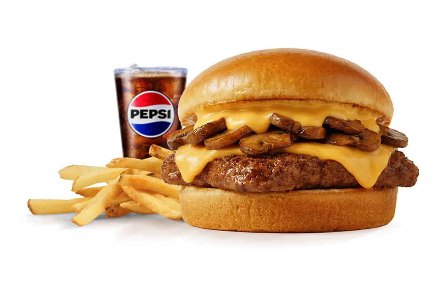 وجبة برجر لحم سنجل مشروم ميلت - كبير