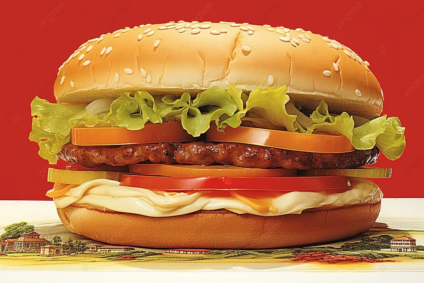 برجر جامبو - سندويتش برجر جامبو لحم