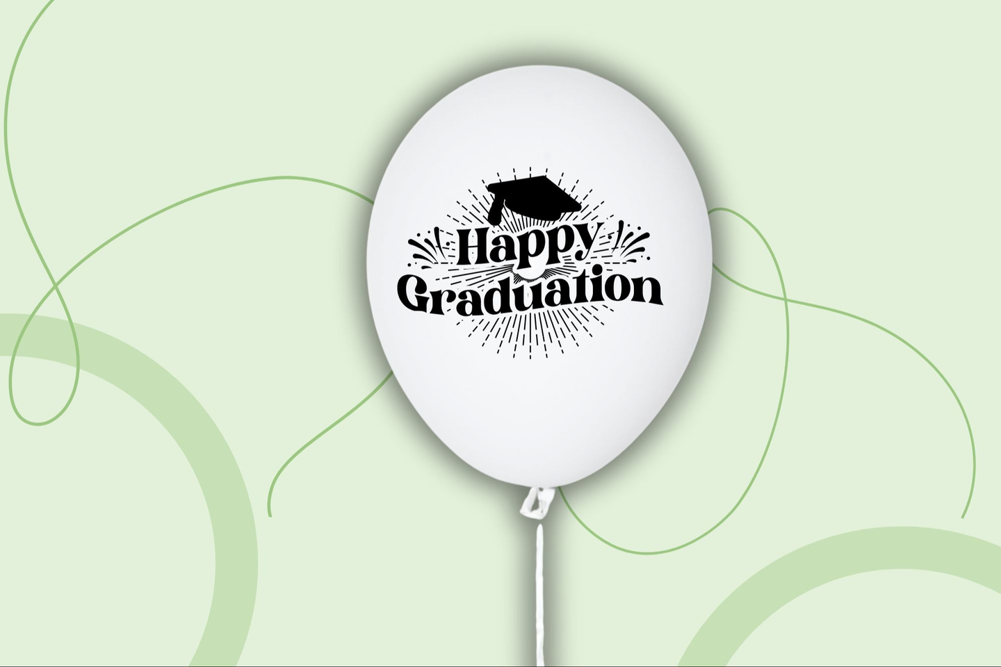 Happy Graduation Balloon - Wihte