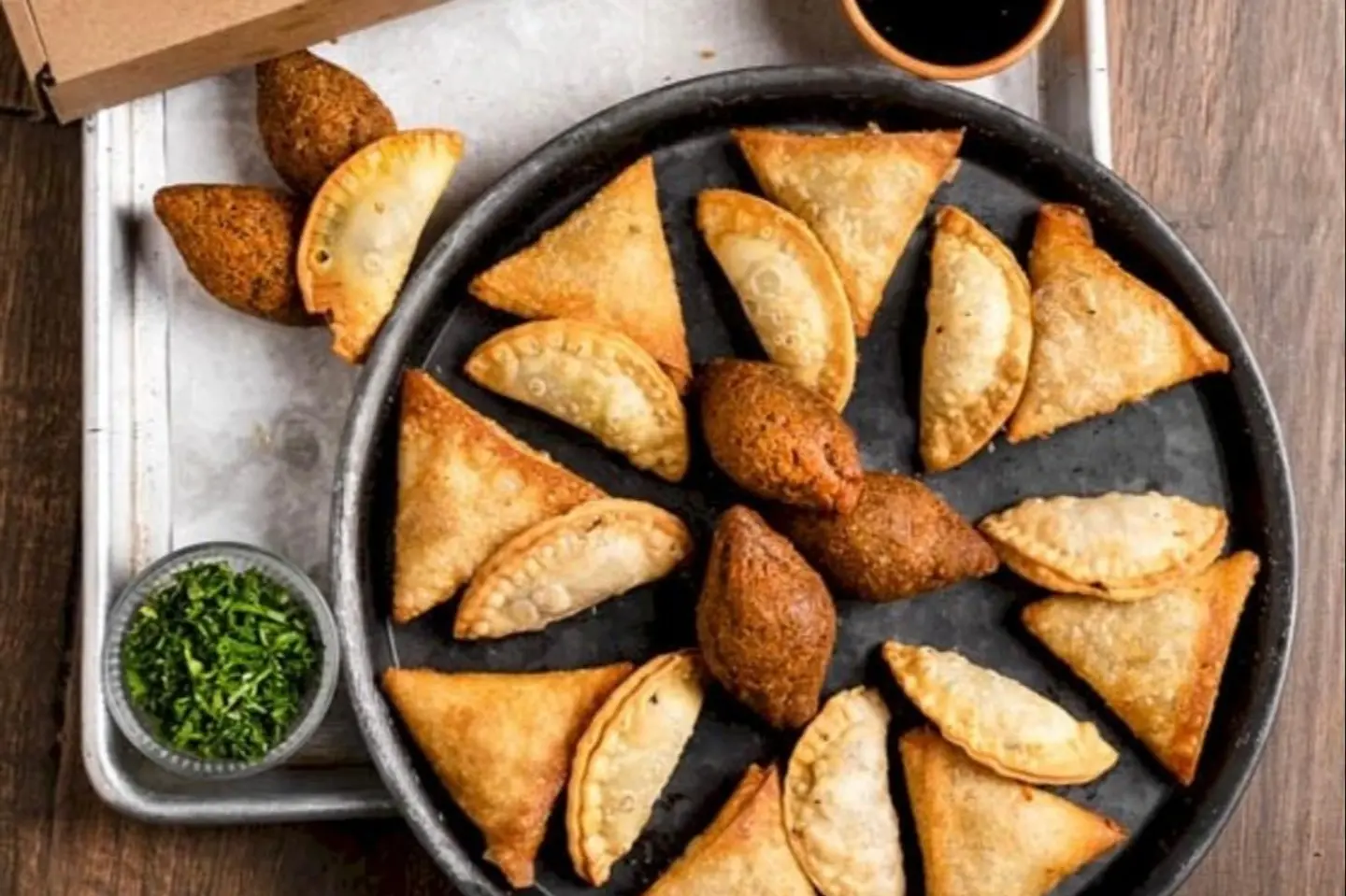 Box Of Frozen Samosas Puff Or Kibbeh - Meat Kibbeh