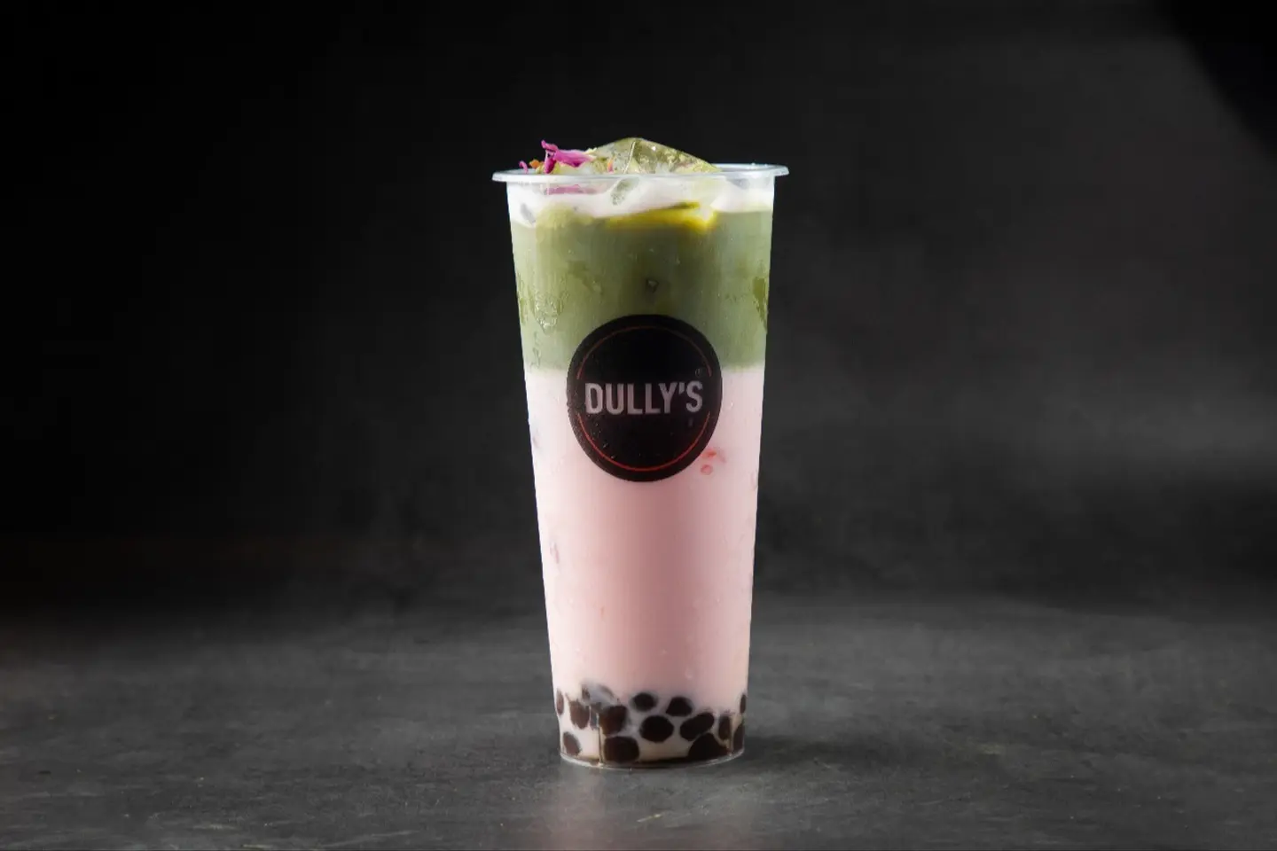 Iced Matcha With Milk, Rose And Boba - Medium