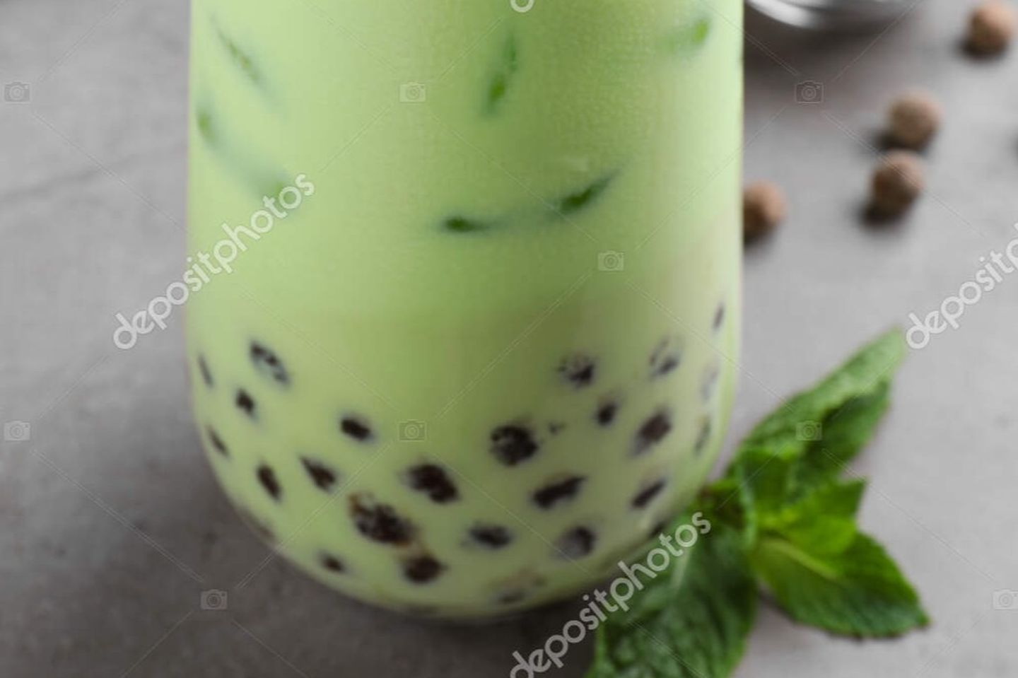 شاي البوبا ب النعناع - كبير