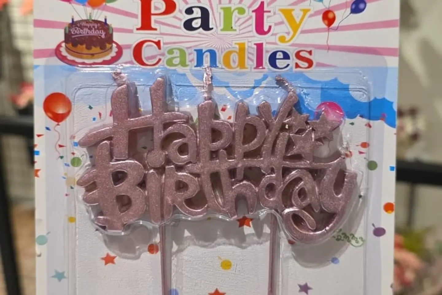 شموع كيك براقة - وردي