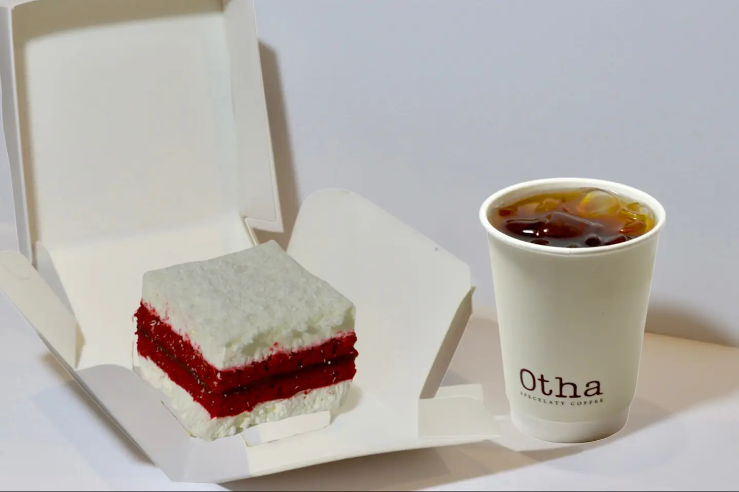 Coconut Cake With V60 Coffee - Hot Coffee