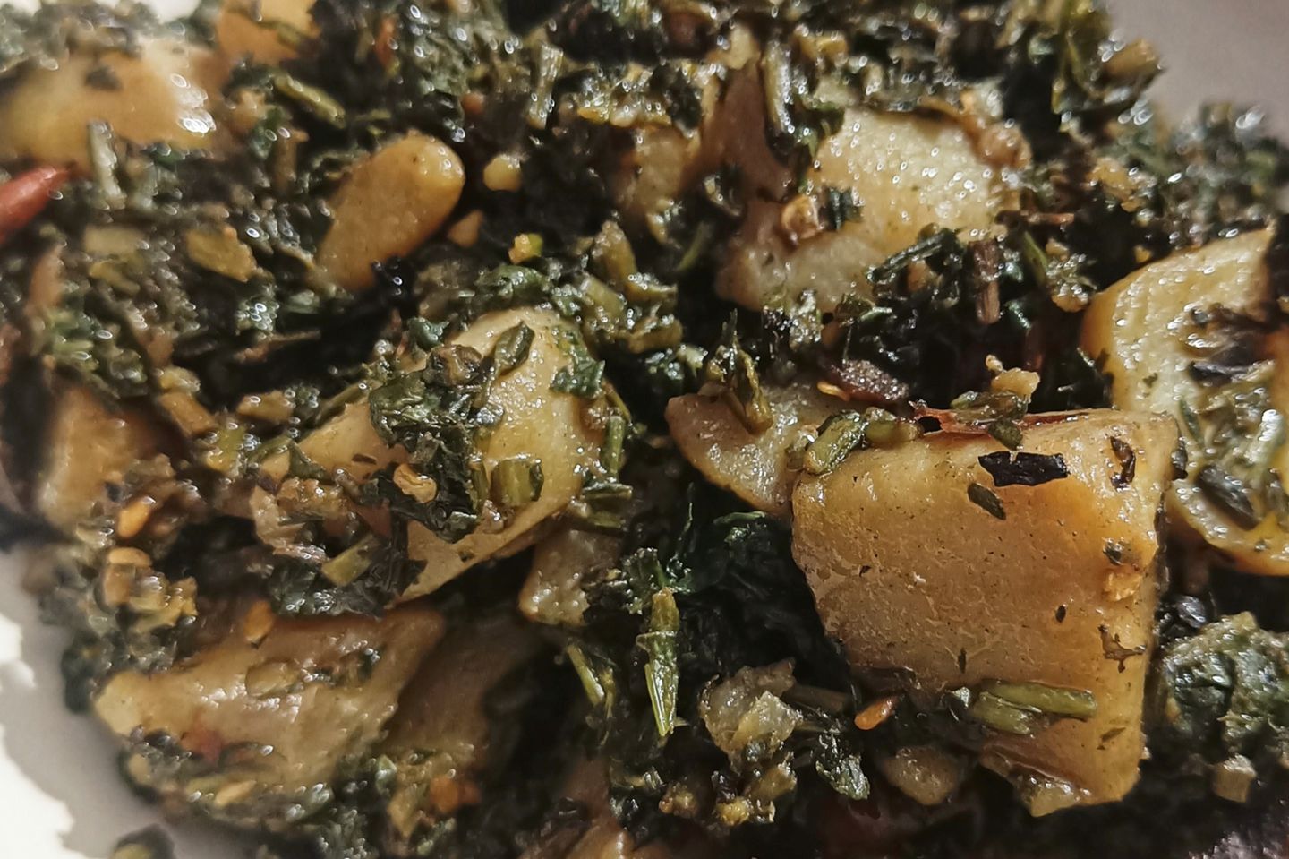 Aaloo Palak   Potato Spinach - Single 1 Person