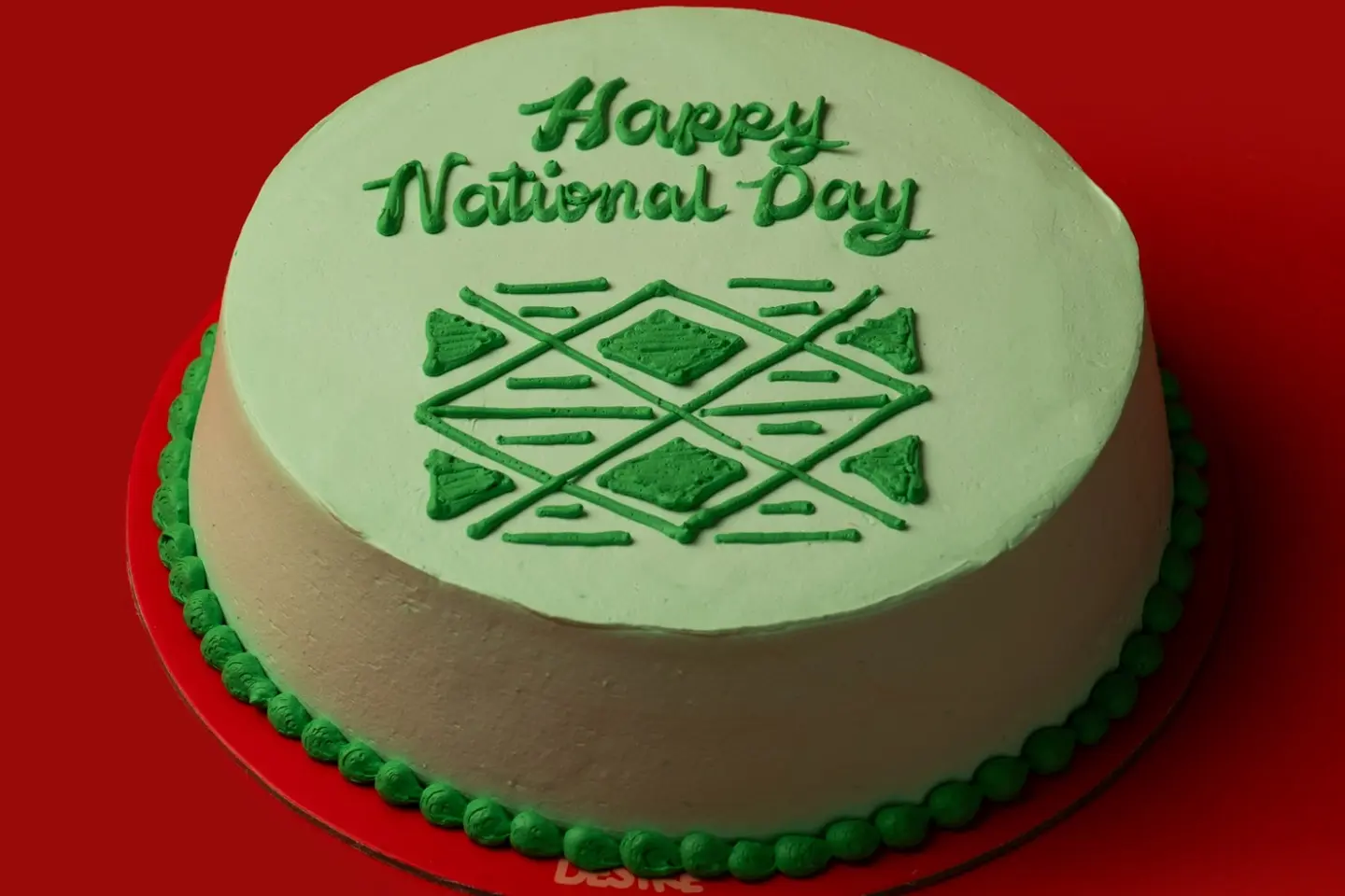 National Day Cake Green - Lemon Raspberry