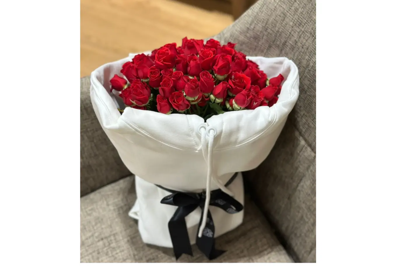 باقة الهودي الشتوي - هودي لون ابيض مقاس اكس لارج