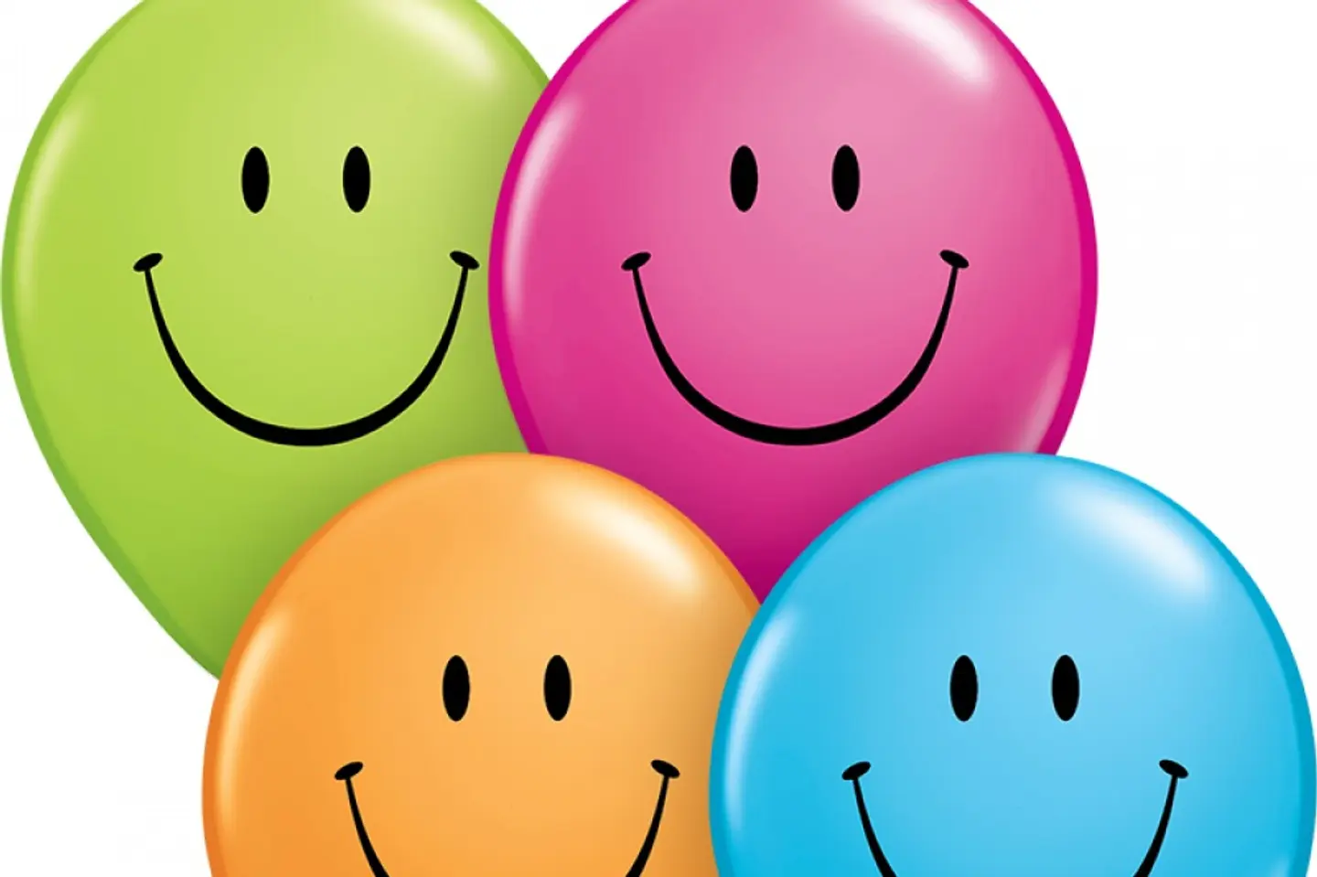Helium Balloons Printed Colors Smile - Green