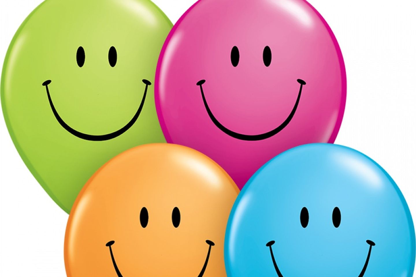 Helium Balloons Printed Colors Smile - Green