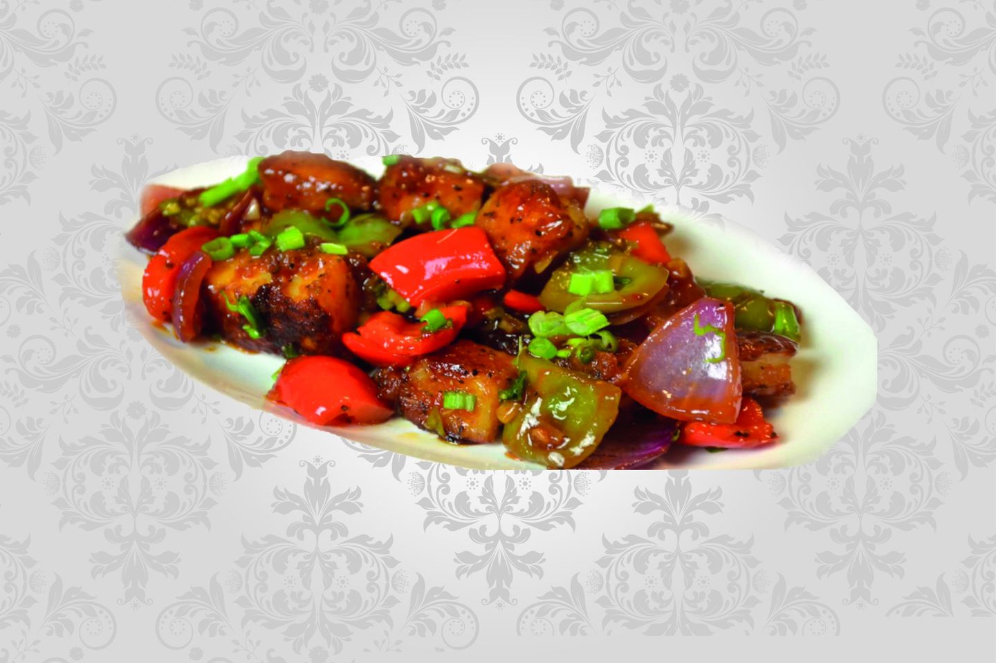 بانير الفلفل الحار الجاف - نص