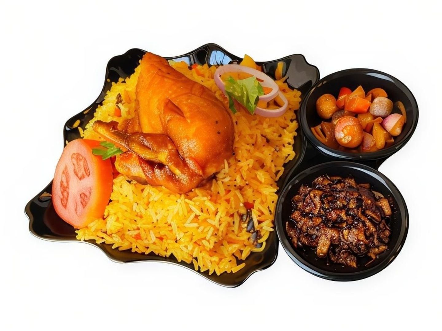 برياني دجاج مقلي - نص حبة دجاج