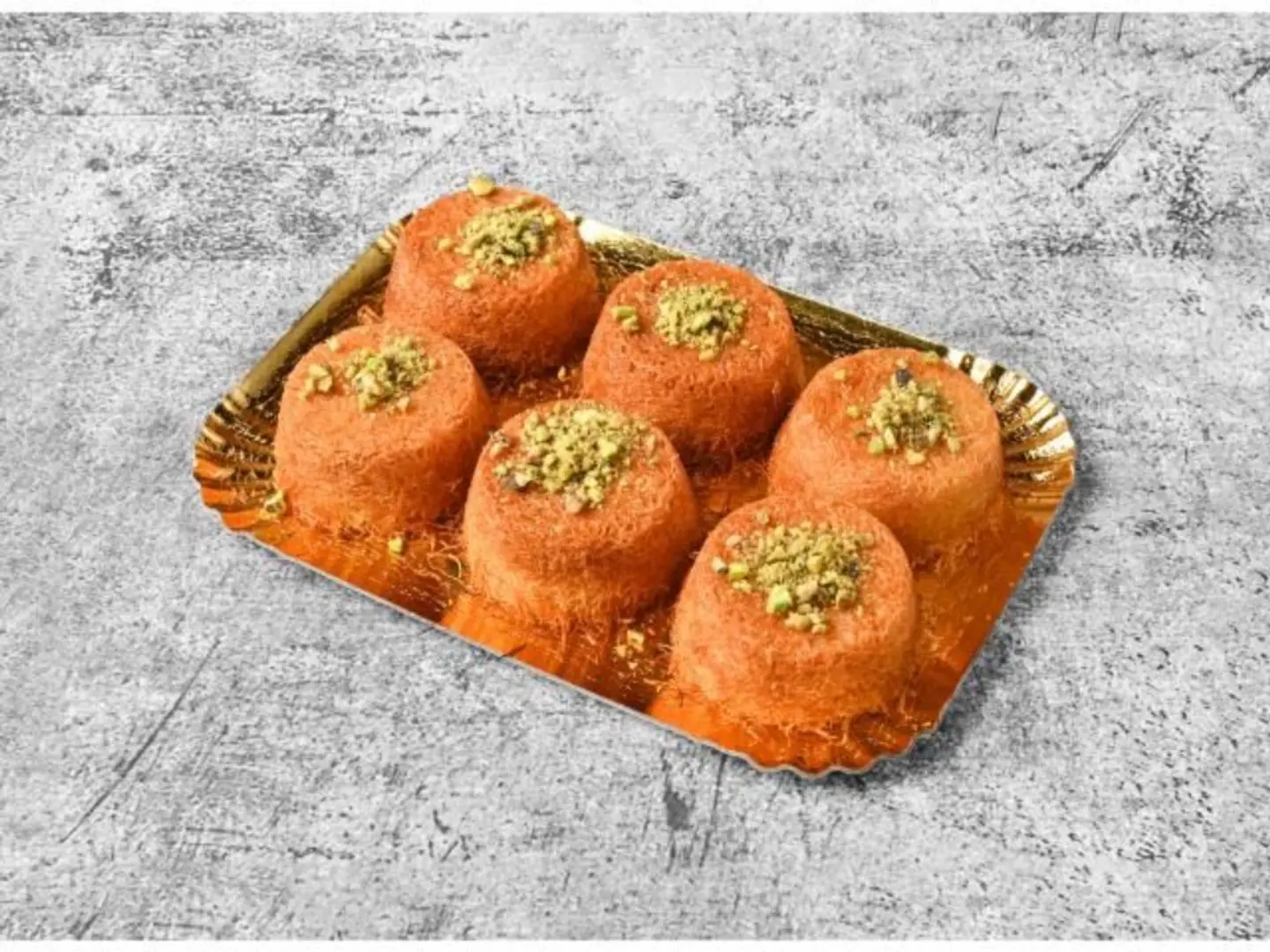 Mini Round Kunafa With Cream - 6 Pieces