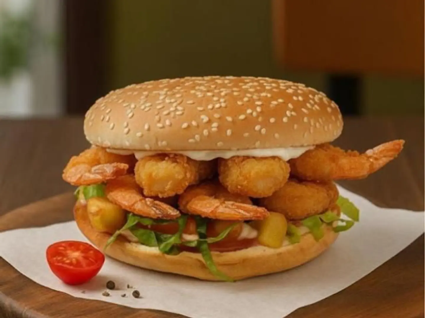 Shrimp Hamburger - Khubz Eadi