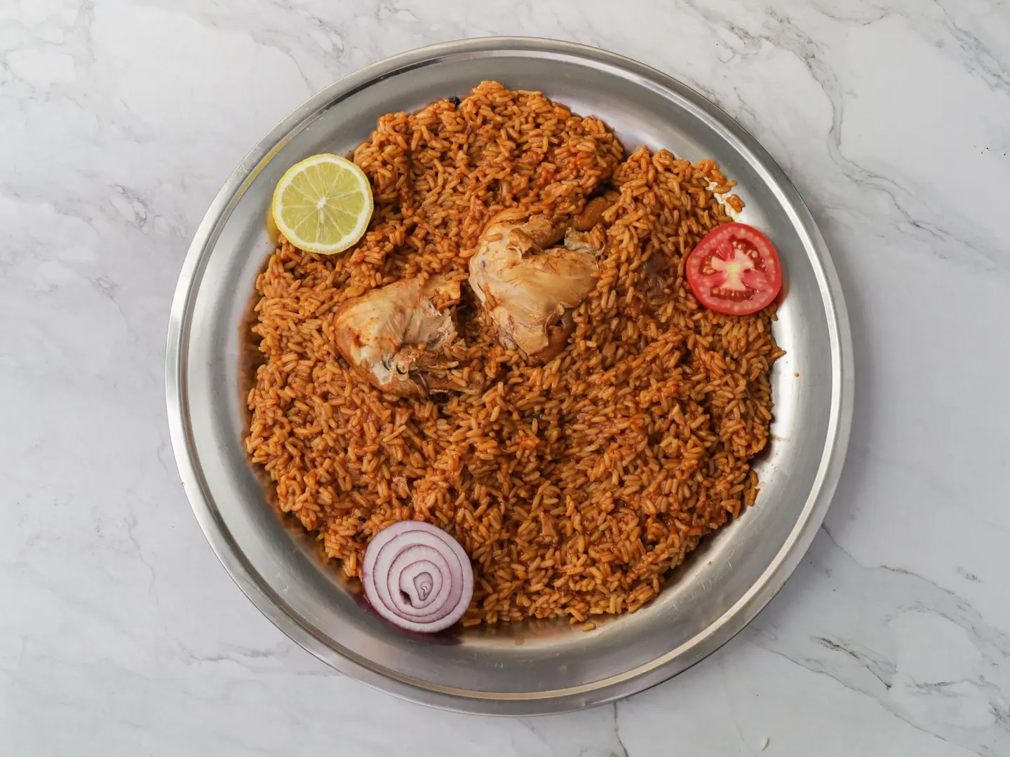 مضغوط مع أرز أمريكي - نصف دجاجة