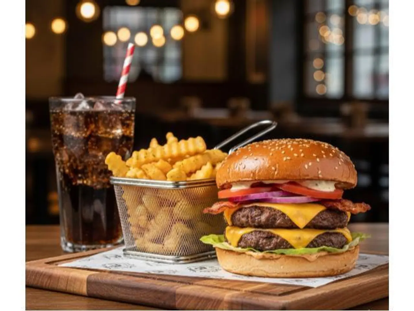 Double Beef Burger Meal - Small